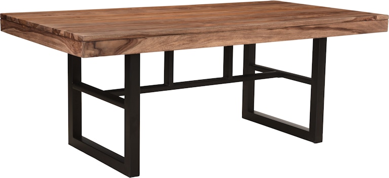 Coast2Coast Home Brownstone IV Burke Solid Wood Dining Table with Floating Top and Black Powder Coated Base 62449