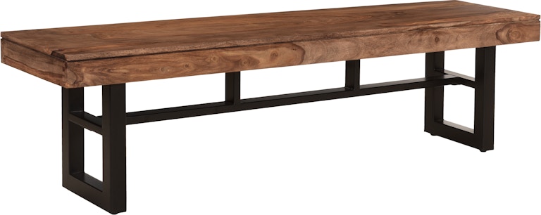Coast2Coast Home Burke Solid Wood Dining Accent Bench with Floating Top and Black Powder Coated Base 62450 62450