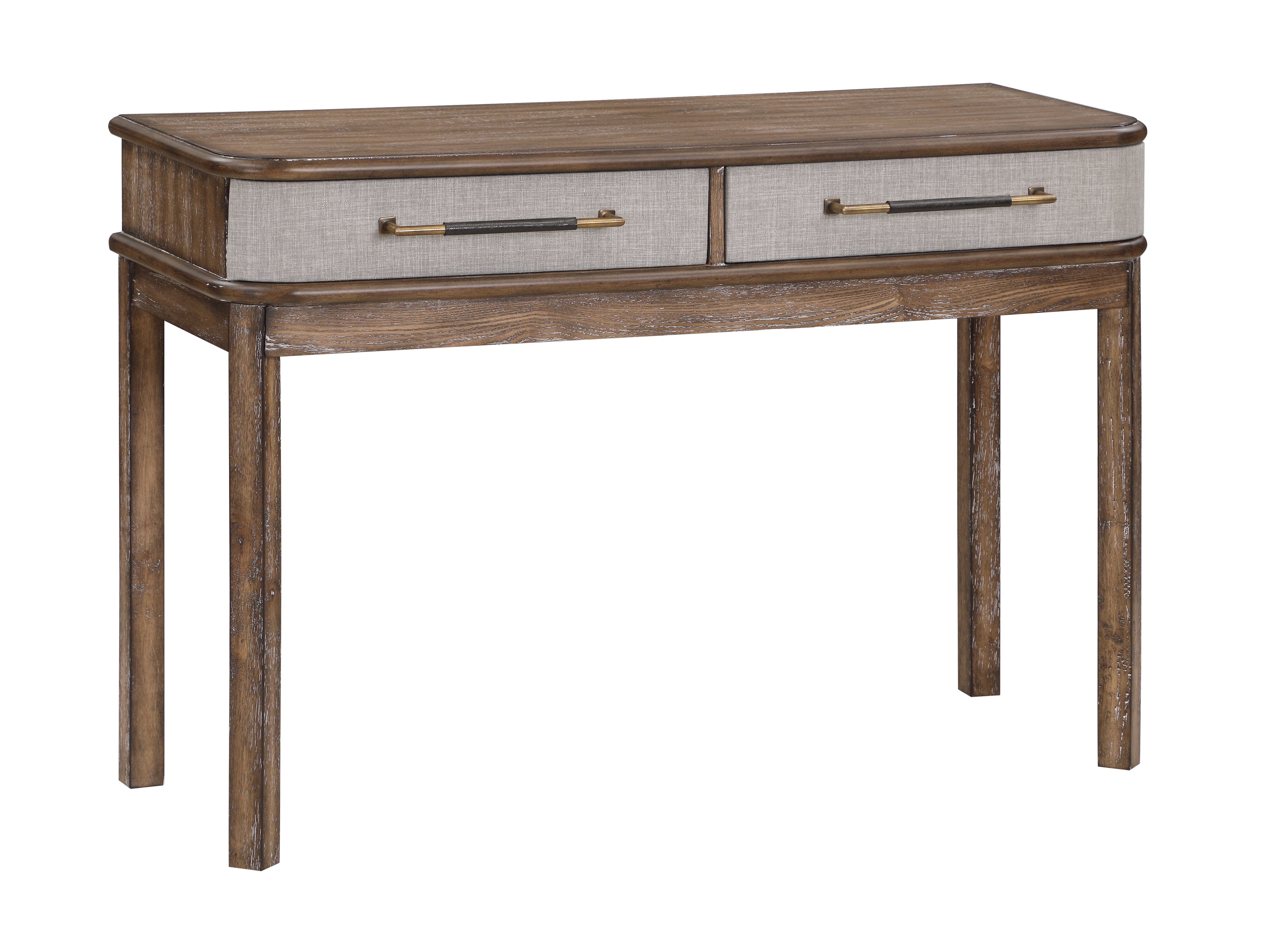 Natural wood console table deals with drawers