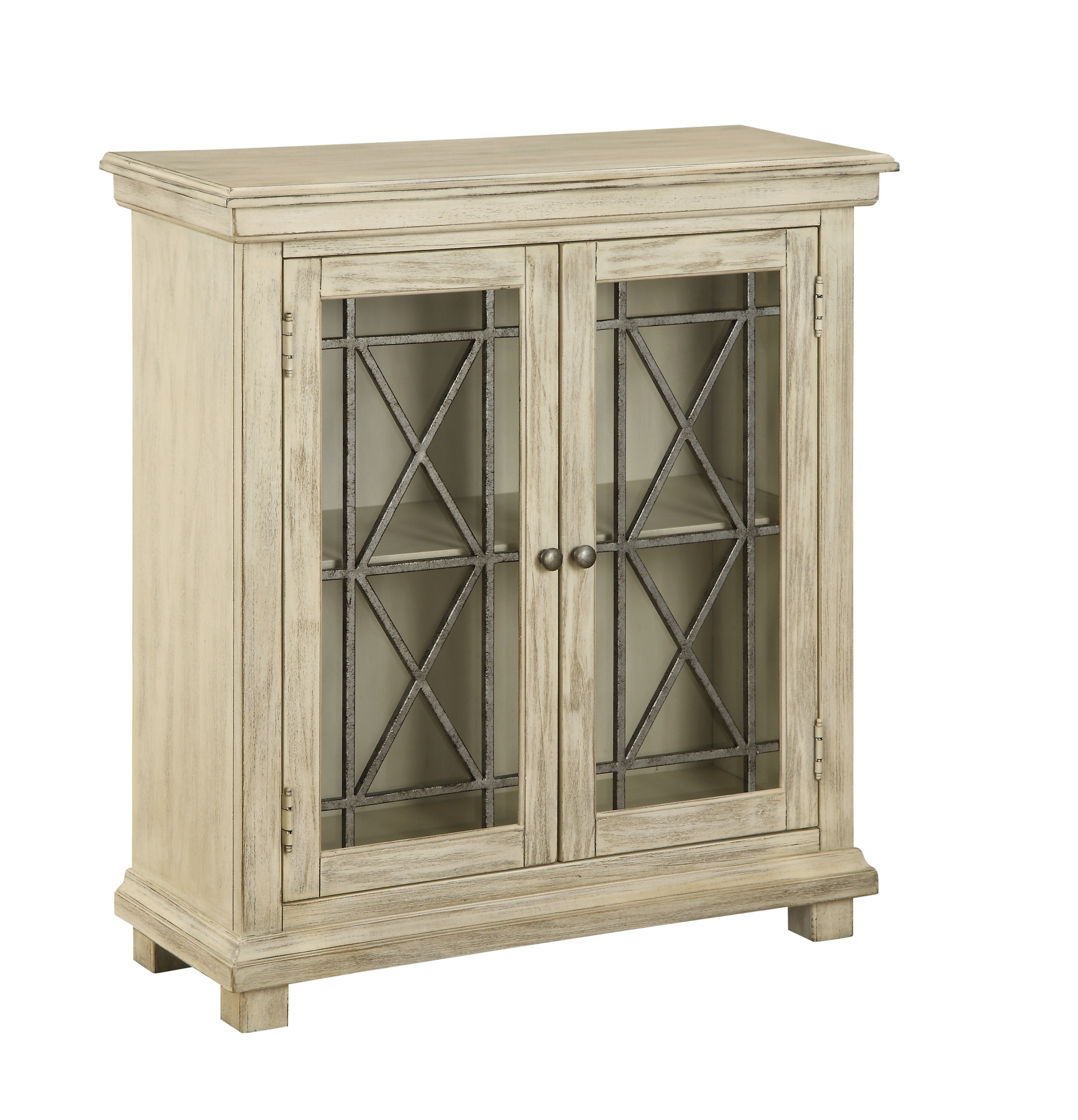 Coast2Coast Home Casual Dining Morris French Country 2 Door Buffet Storage  Cabinet with Glass Doors