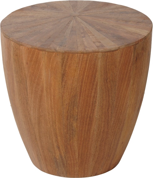 Coast2Coast Home Del Sol Sunny Solid Wood Accent Side End Table with Offset Sunburst Patterned Top 69205