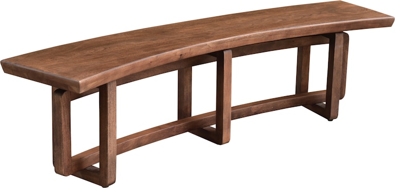 Coast2Coast Home Gabriel Solid Wood Vinegar Finish Curved Dining Accent Bench with Interlooping Base 69228 69228