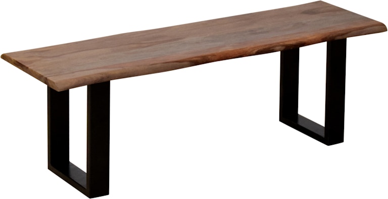 Coast2Coast Home Quinn Solid Wood Live Edged Dining Accent Bench with Black Powder Coated Iron Legs 69241 69241