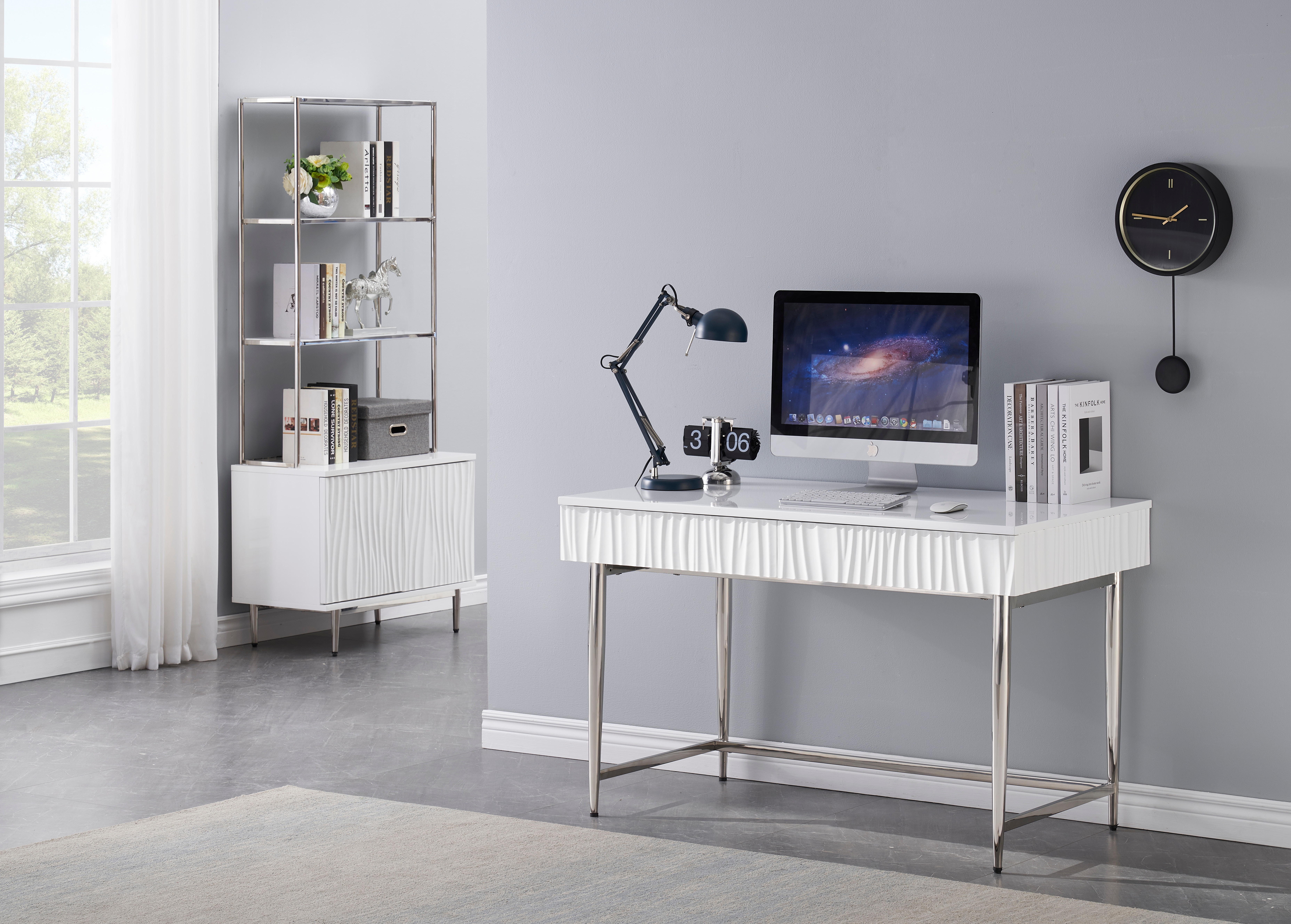 Glossy white on sale writing desk