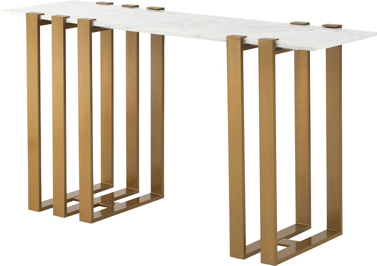 Coast2Coast Home Cleo Contemporary Style Console Table with Marble Top and Gold Finished Legs 71107