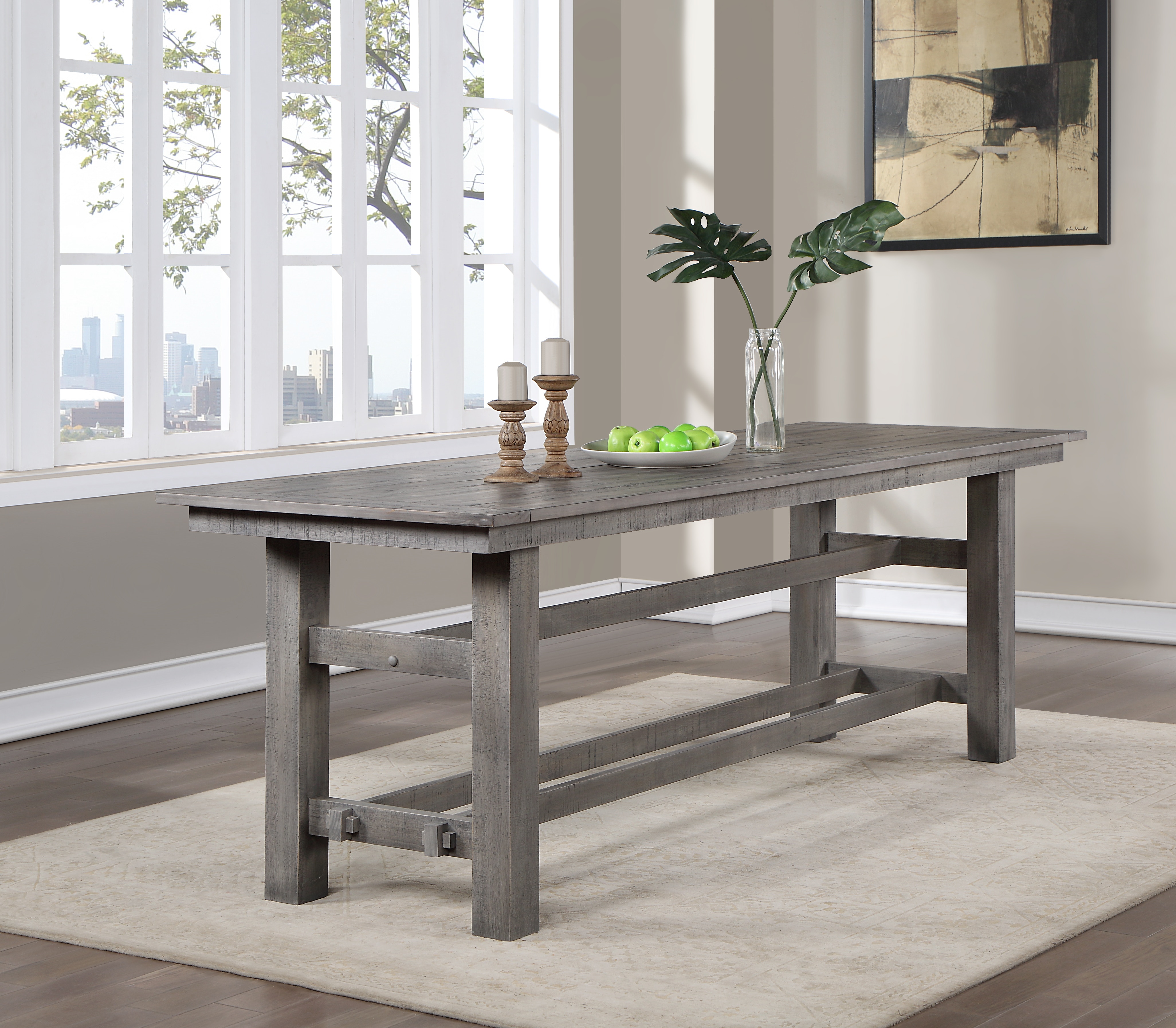 Farmhouse dining deals table grey