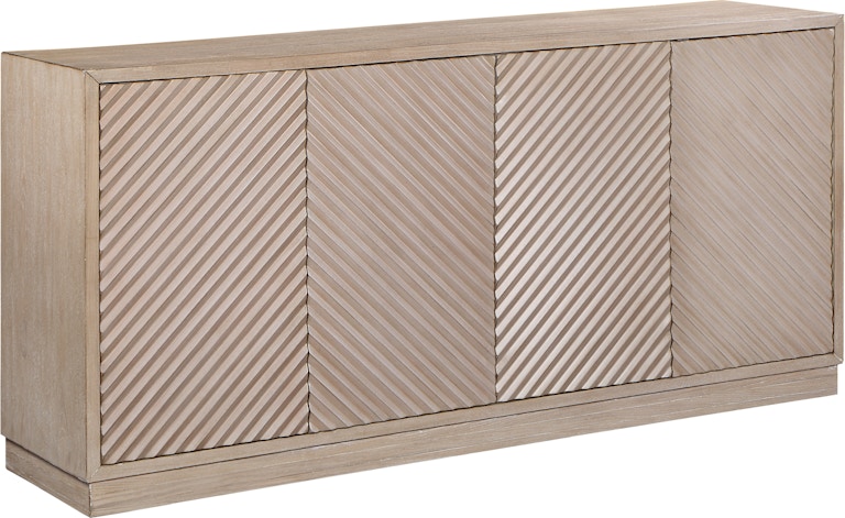 Coast2Coast Home Hodge Mid-century Modern 4 Door Storage Sideboard Credenza with Touch Latch Doors - Tan 71119