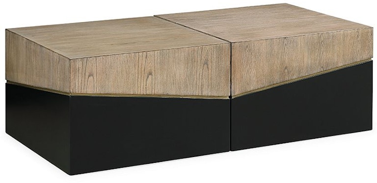 Coast2Coast Home Tucker Jarvis Modern Square Bunching Cocktail Coffee Tables - Set of 2 - Brown and Black 71124