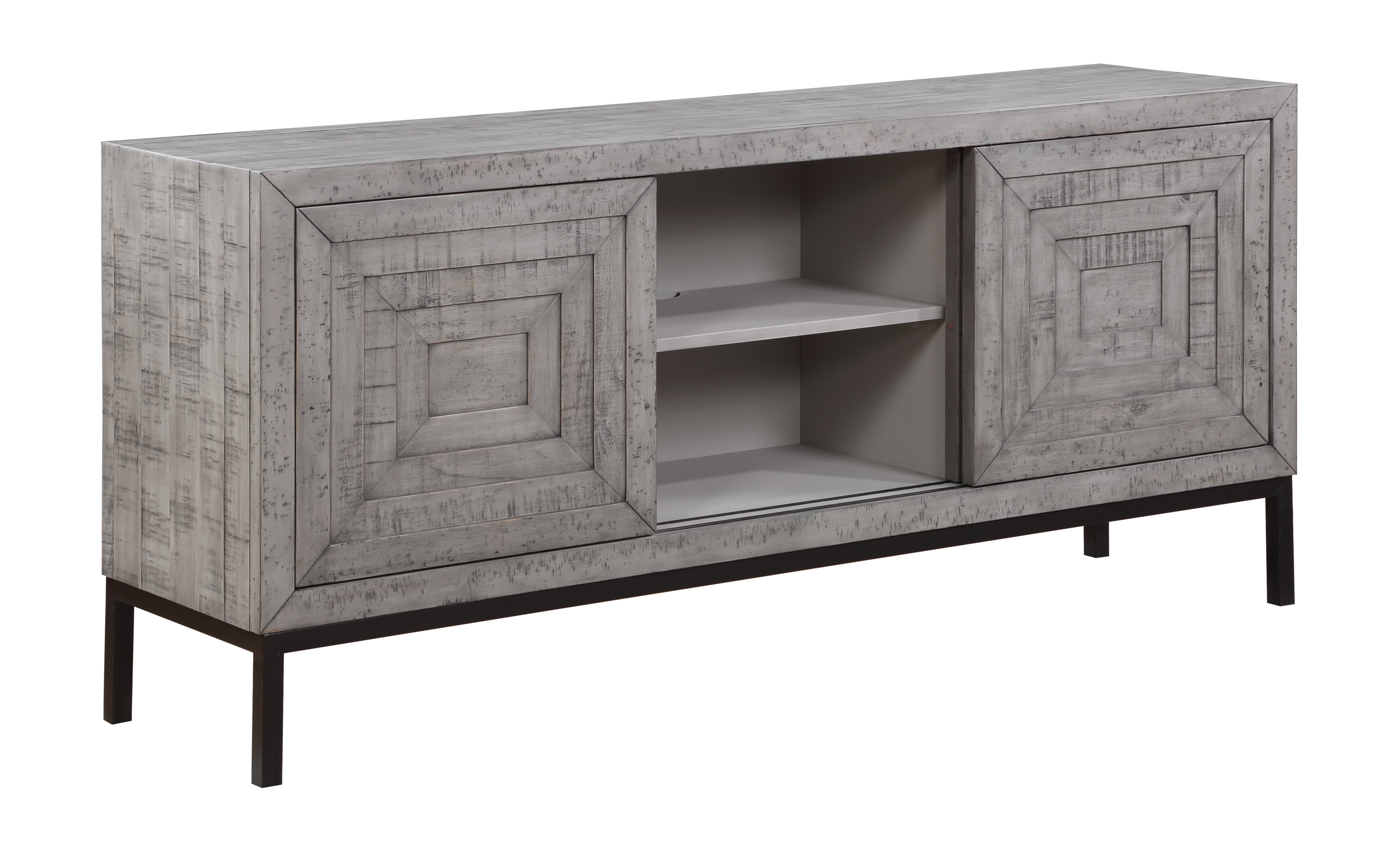 Credenza store with shelves