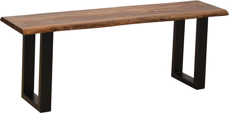 Coast2Coast Home Heath Exotic Live Edge Solid Sheesham Wood Counter Height Dining Bench with Iron Legs 73301 73301