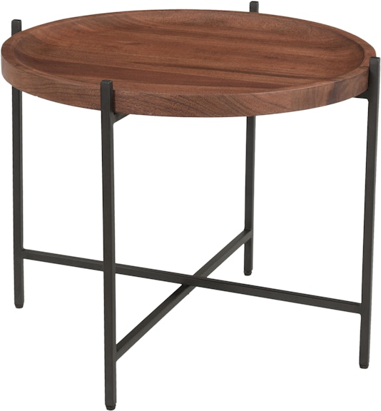 Coast2Coast Home Huntley Brant Contemporary Round Tray Top Accent or Side Table with Black Metal Legs 73318