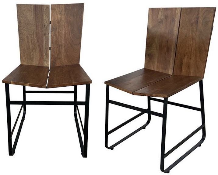Coast2Coast Home Frisco Santiago Industrial Style Solid Wood Dining Chairs - Set of 2 73386