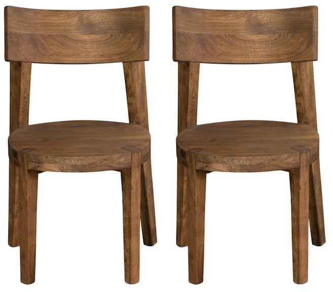 Coast2Coast Home Sequoia Knox Industrial Style Solid Acacia Wood Dining Chairs - Set of 2 75357