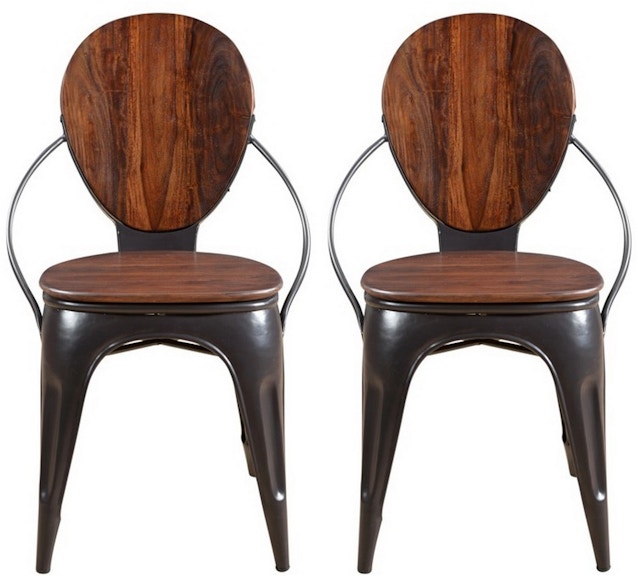 Coast2Coast Home Adler Martin Solid Sheesham Wood and Iron Dining Chairs - Set of 2 79705