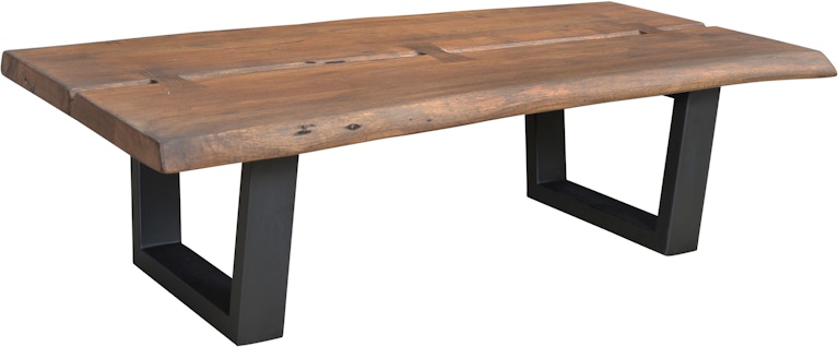 Coast2Coast Home Sequoia Knox Solid Acacia Wood and Iron Cocktail Coffee Table - Light Brown Finish 79712