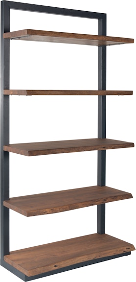 Coast2Coast Home Sequoia Madden Solid Acacia Wood and Iron Bookcase or Etagere with 5 Shelves - Light Brown Finish 79722