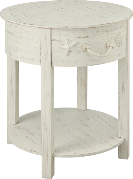 Coast2Coast Home Sanibel Lyria Coastal Style One Drawer Accent Side End Table - Rustic White 91735