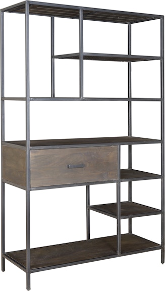 Coast2Coast Home Kramer Industrial Style One Drawer Bookcase or Etagere with 6 Shelves - Dark Grey 93407