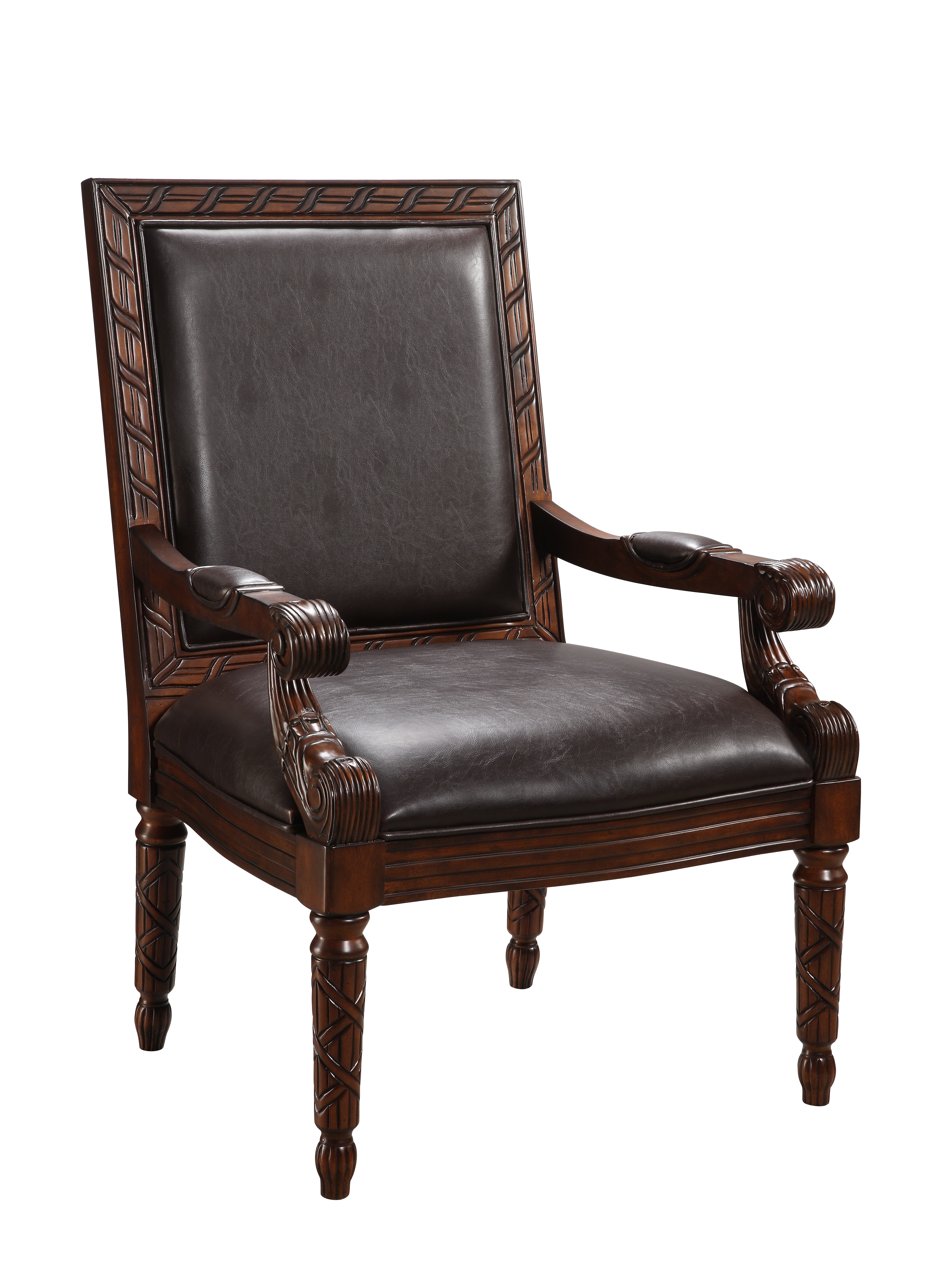 Carved best sale accent chair