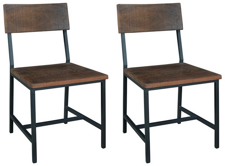 Coast2Coast Home Woodbridge Bronx Solid Wood Distressed Finish and Iron Dining Side Chairs - Set of 2 98254