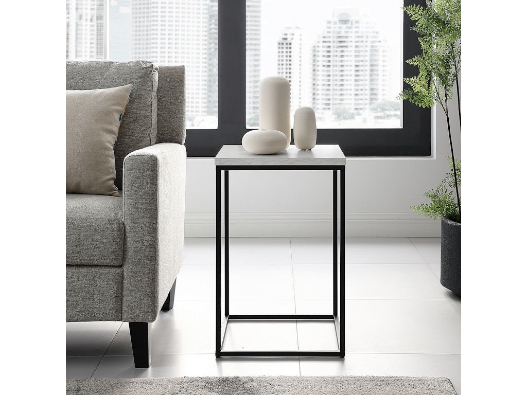 Ft Myers Living Room 16 Modern Bohemian Urban Industrial Open Box Side Table White Marble Wedaf16lwstwm Walter E Smithe Furniture Design