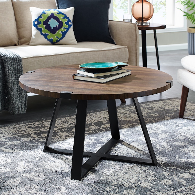 30 Rustic Urban Wood And Metal Wrap Round Coffee Table Ft Myers 30 Rustic Urban Wood And Metal Wrap Round Coffee Table Wedaf30mwctdw