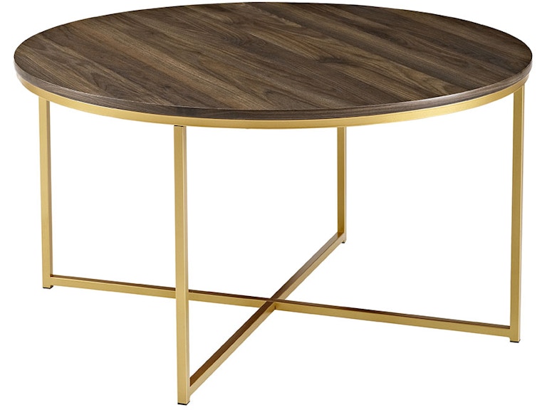 36 Mid Century Modern Coffee Table With X Base Dark Walnut Gold Ft Myers 36 Mid Century Modern Coffee Table With X Base Dark Walnut