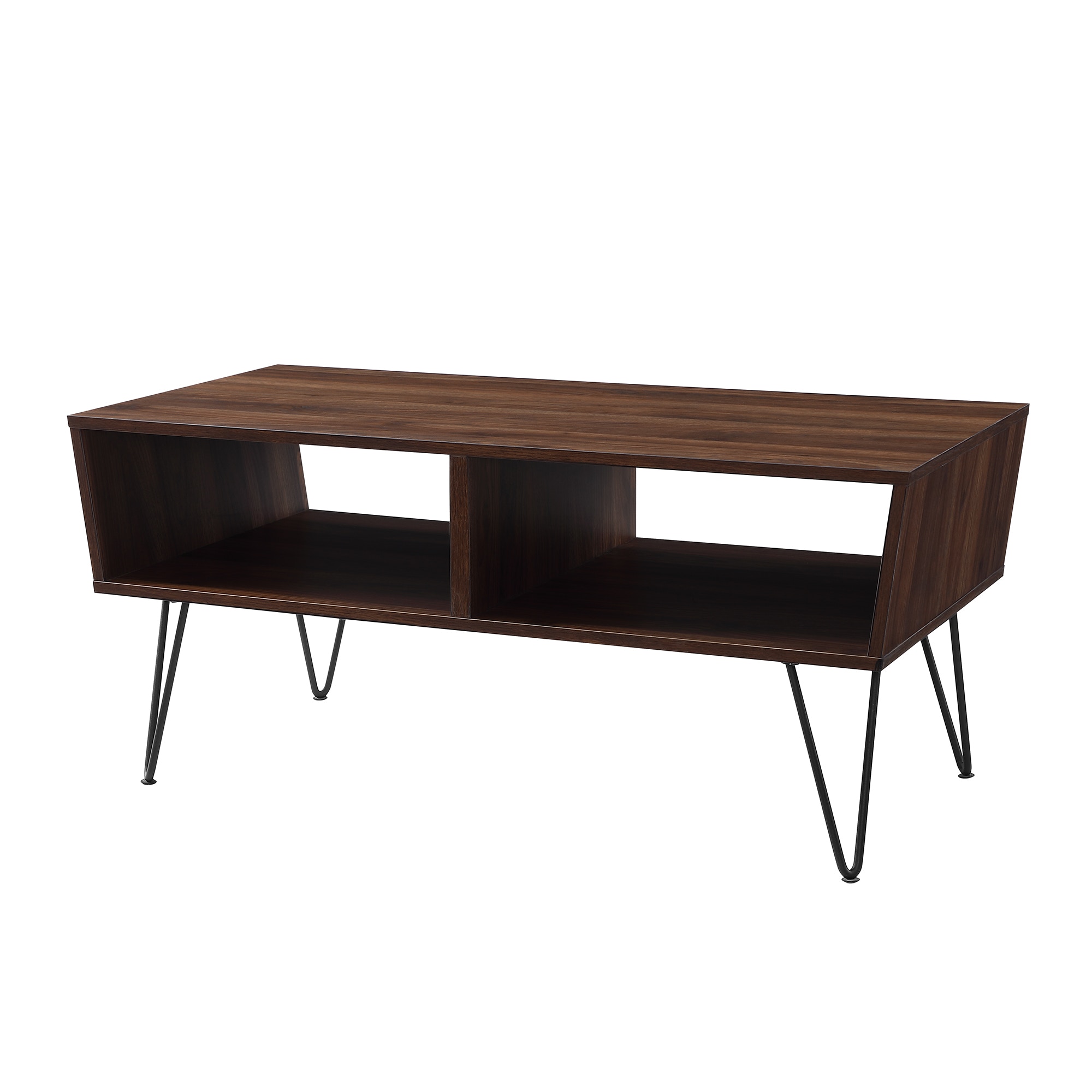 42 Angled Coffee Table With Hairpin Legs Dark Walnut Wedaf42croctdw