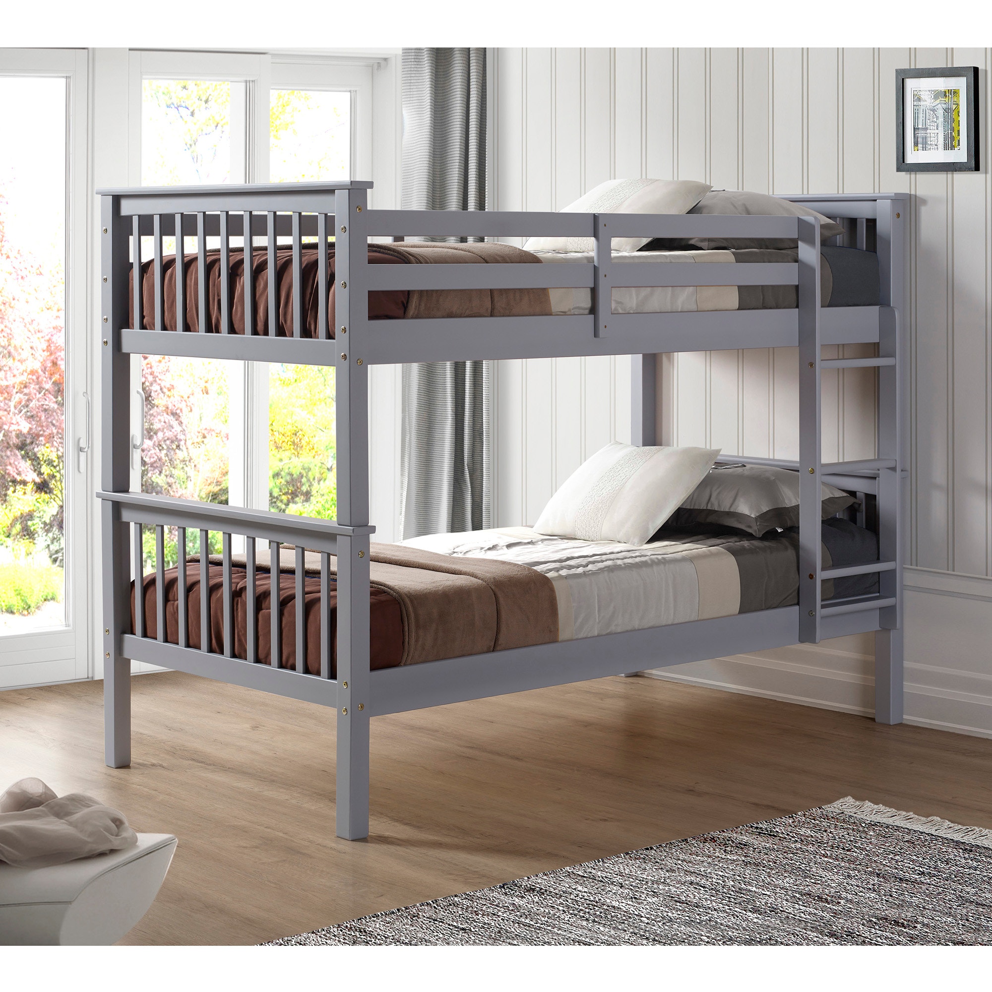 Ft Myers Youth Twin Over Twin Solid Wood Mission Design Bunk Bed Grey Wedbwtotmsgy Walter E Smithe Furniture Design