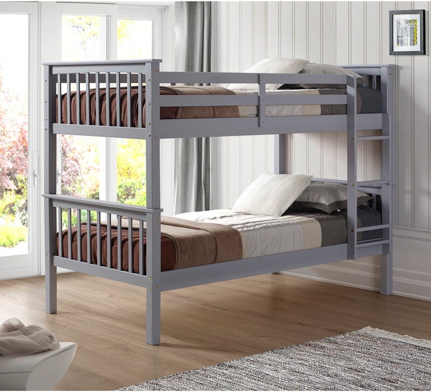 Ft Myers Youth Twin Over Twin Solid Wood Mission Design Bunk Bed Grey Wedbwtotmsgy Walter E Smithe Furniture Design