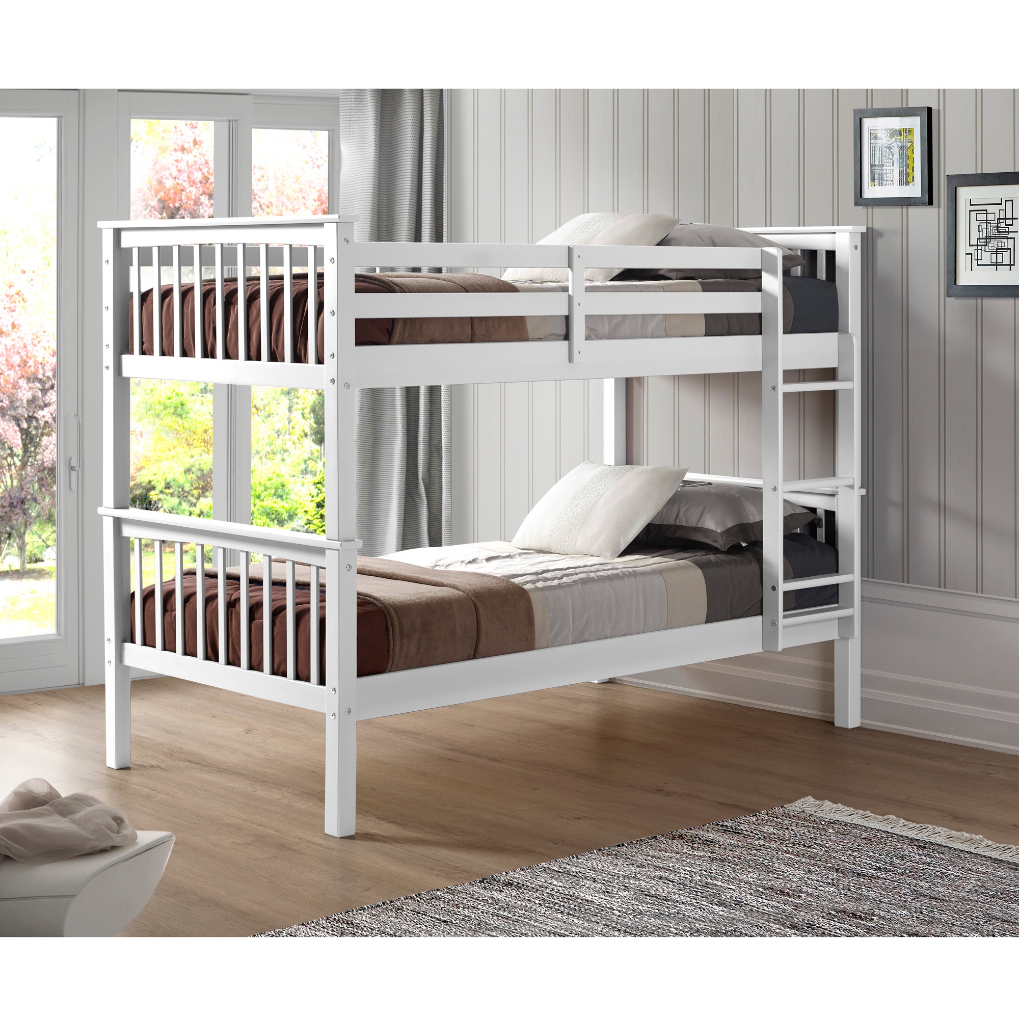 Ft Myers Youth Twin Over Twin Solid Wood Mission Design Bunk Bed White Wedbwtotmswh Walter E Smithe Furniture Design