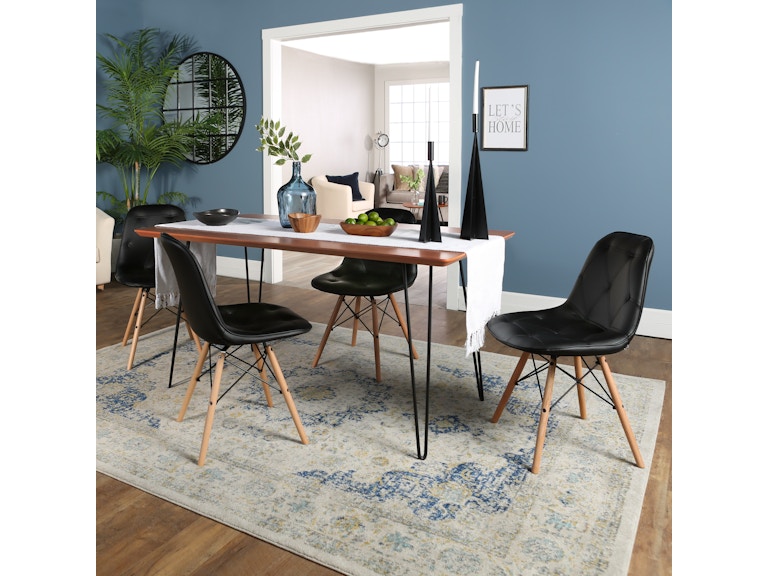 Contemporary Mid Century Modern Square Hairpin 5 Piece Dining Set Ft Myers Contemporary Mid Century Modern Square Hairpin 5 Piece Dining Set With Eames Chairs