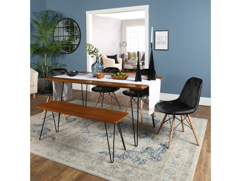 Ft Myers Dining Room Contemporary Mid Century Modern Square Hairpin 6 Piece Set With Eames Chairs Wedc60hppuwt6 Walter E Smithe Furniture