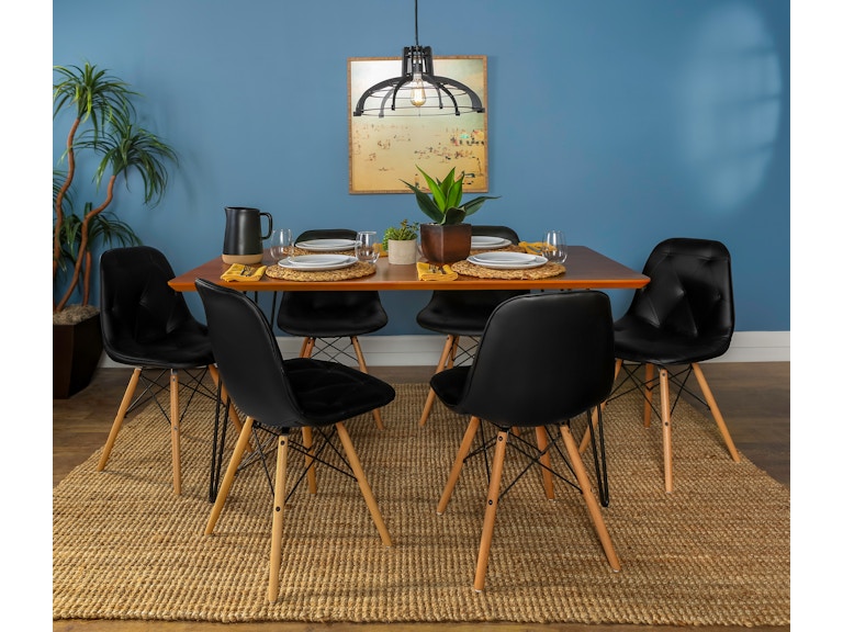 Contemporary Mid Century Modern Square Hairpin 7 Piece Dining Set Ft Myers Contemporary Mid Century Modern Square Hairpin 7 Piece Dining Set With Eames Chairs Wedc60hppuwt7