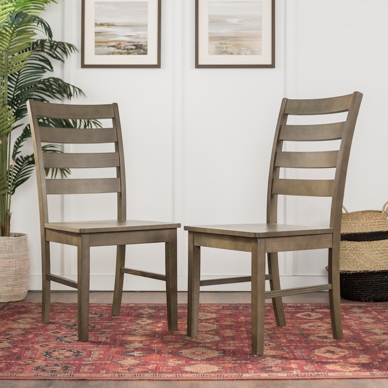 Wood Ladder Back Dining Chair Set Of 2 Wedch2lbagy