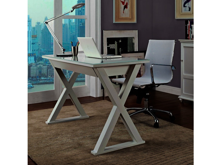 48 glass computer desk d48x30wh