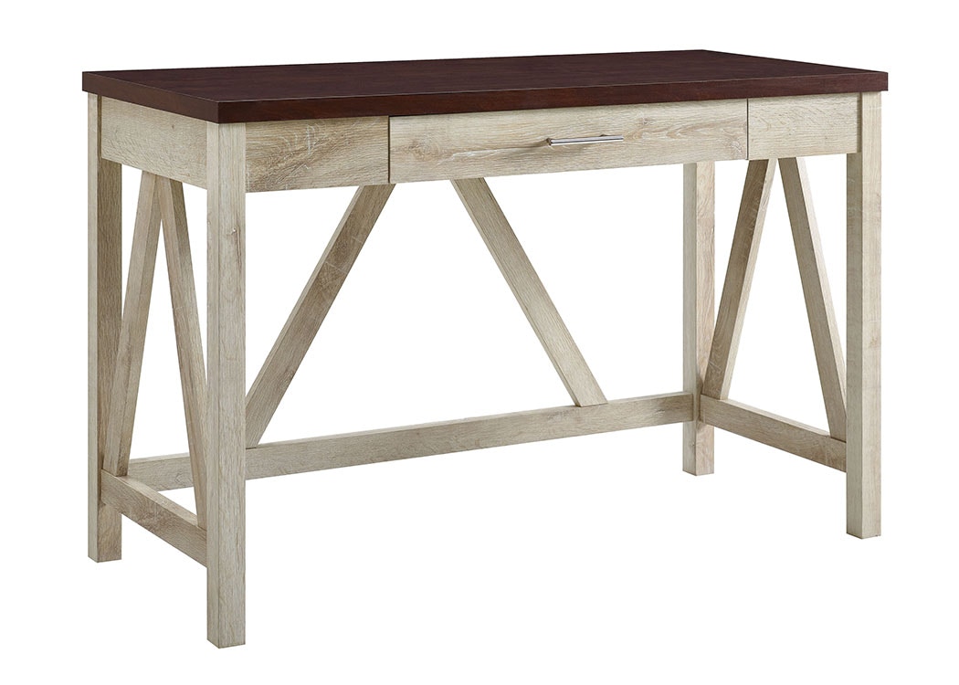 46 Rustic Modern Farmhouse A Frame Two Tone Computer Desk With