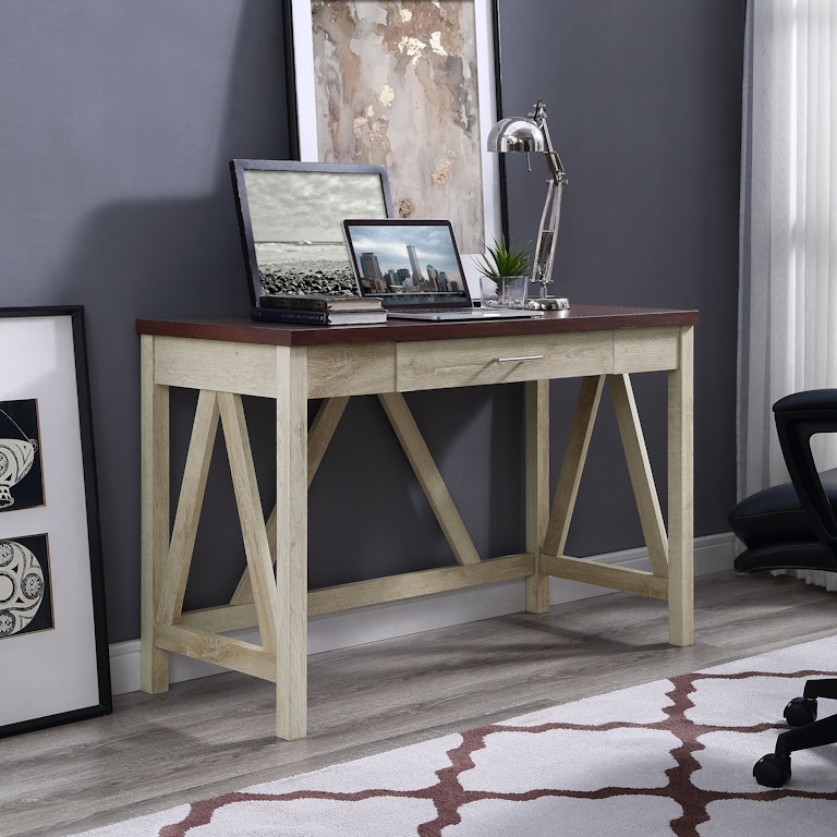 46 Rustic Modern Farmhouse A Frame Two Tone Computer Desk With Ft Myers 46 Rustic Modern Farmhouse A Frame Two Tone Computer Desk With Drawer