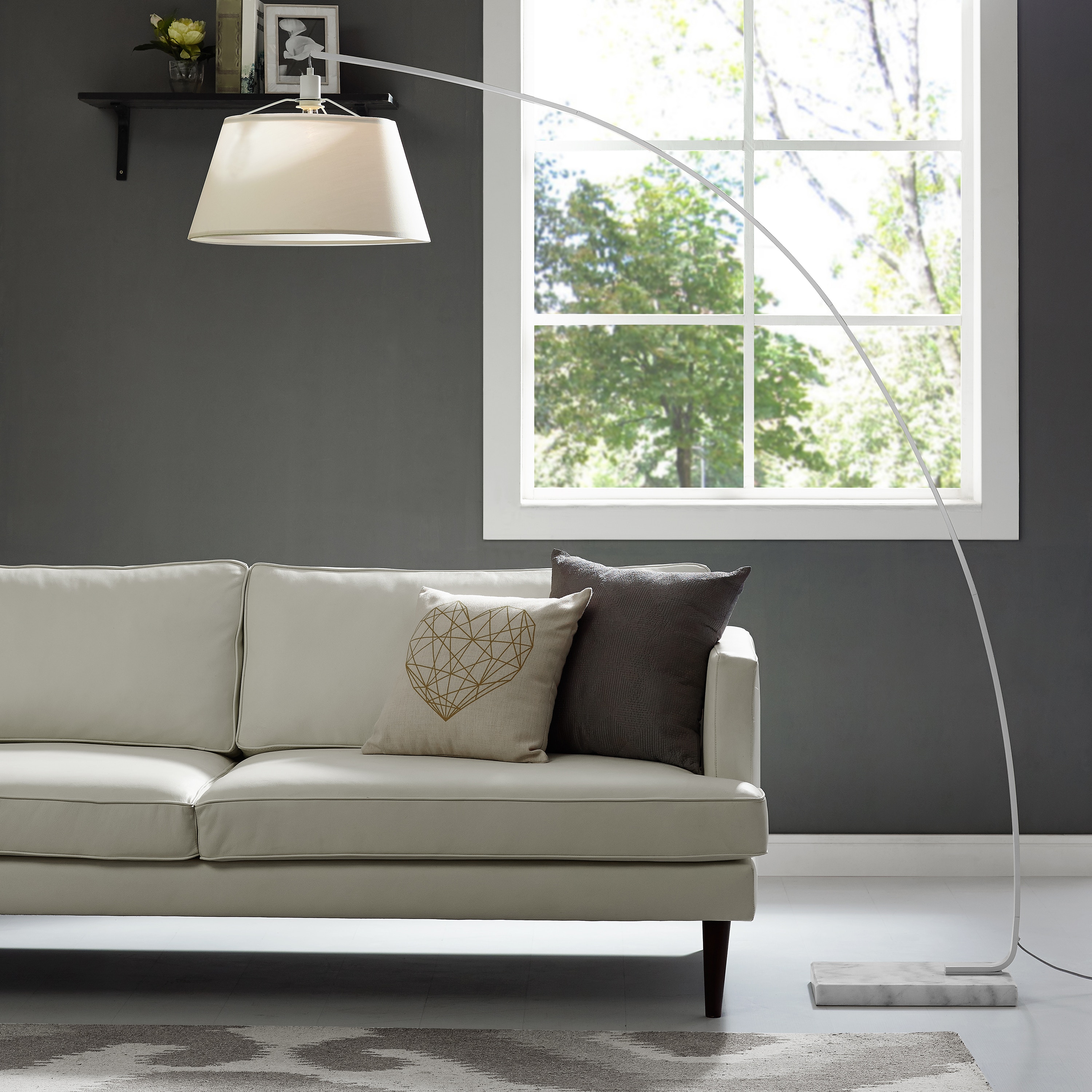 Ft Myers Lamps And Lighting Mid Century Modern Flex Arch Floor Light Lamp White Wedlifl72flewh Walter E Smithe Furniture Design