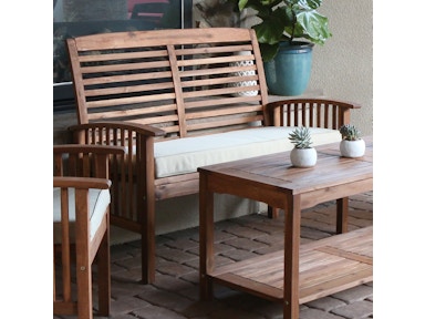 Ft Myers Outdoor Living Room Loveseats Walter E Smithe Furniture Acacia Wood Patio Loveseat Bench