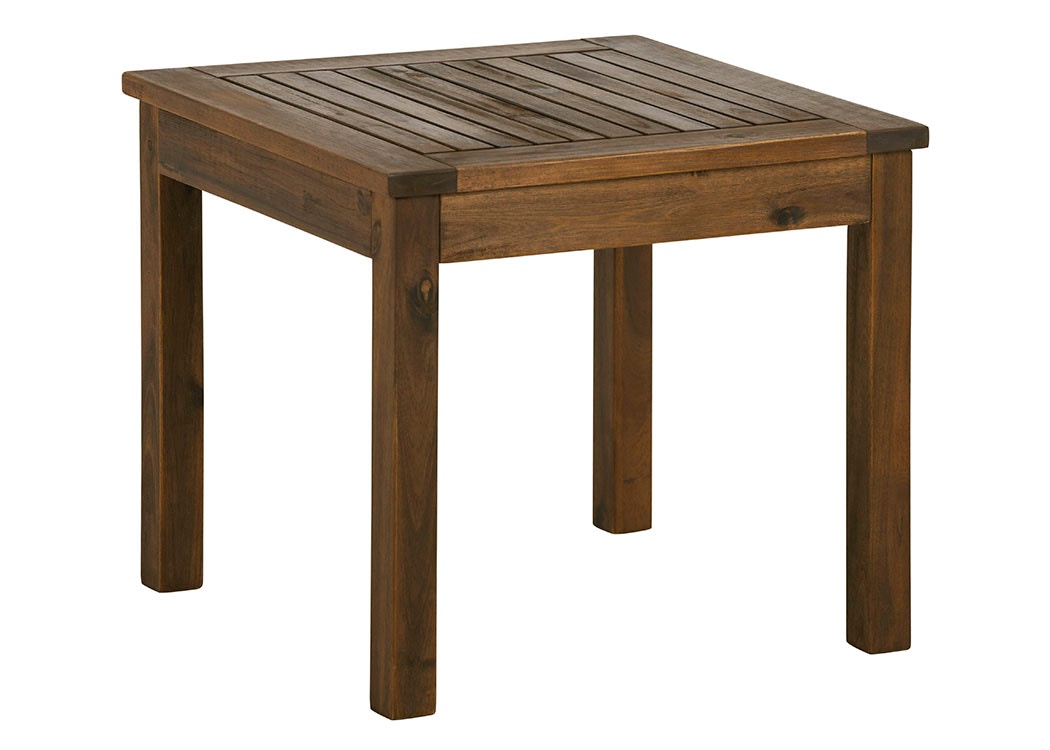 20 Outdoor Wood Patio Simple Side Table Dark Brown Wedowsstdb