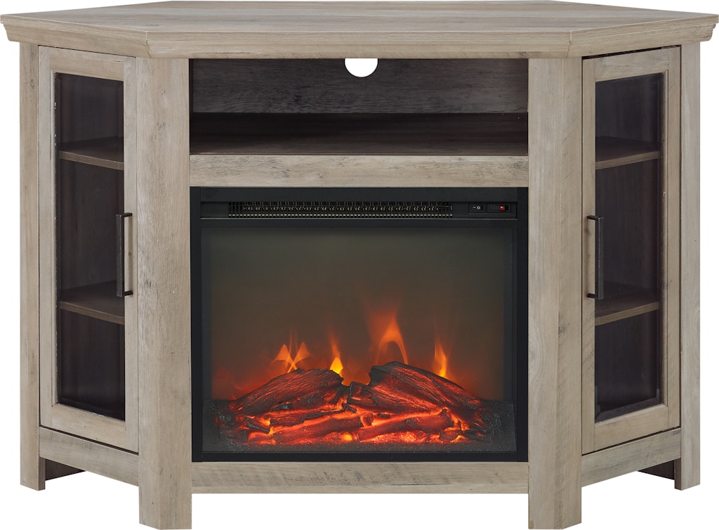 52 Classic Traditional Wood Corner Fireplace Media Tv Stand Console