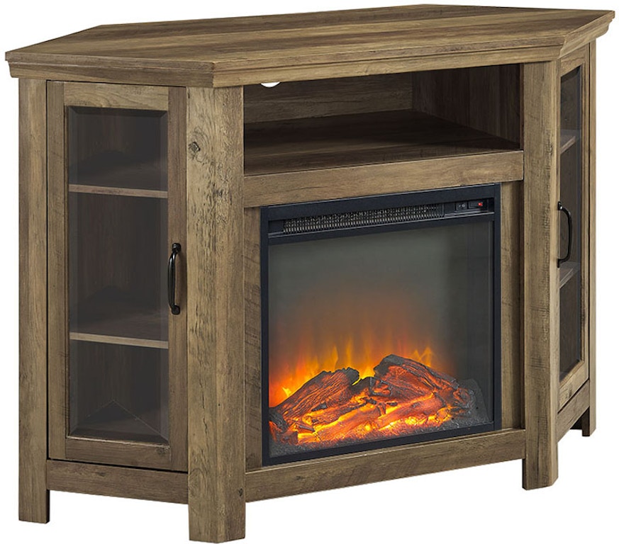 52 Classic Traditional Wood Corner Fireplace Media Tv Stand Console