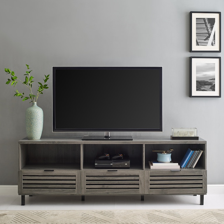 70 Jackson Slat Door Media Storage Console Tv Stand Entertainment Center