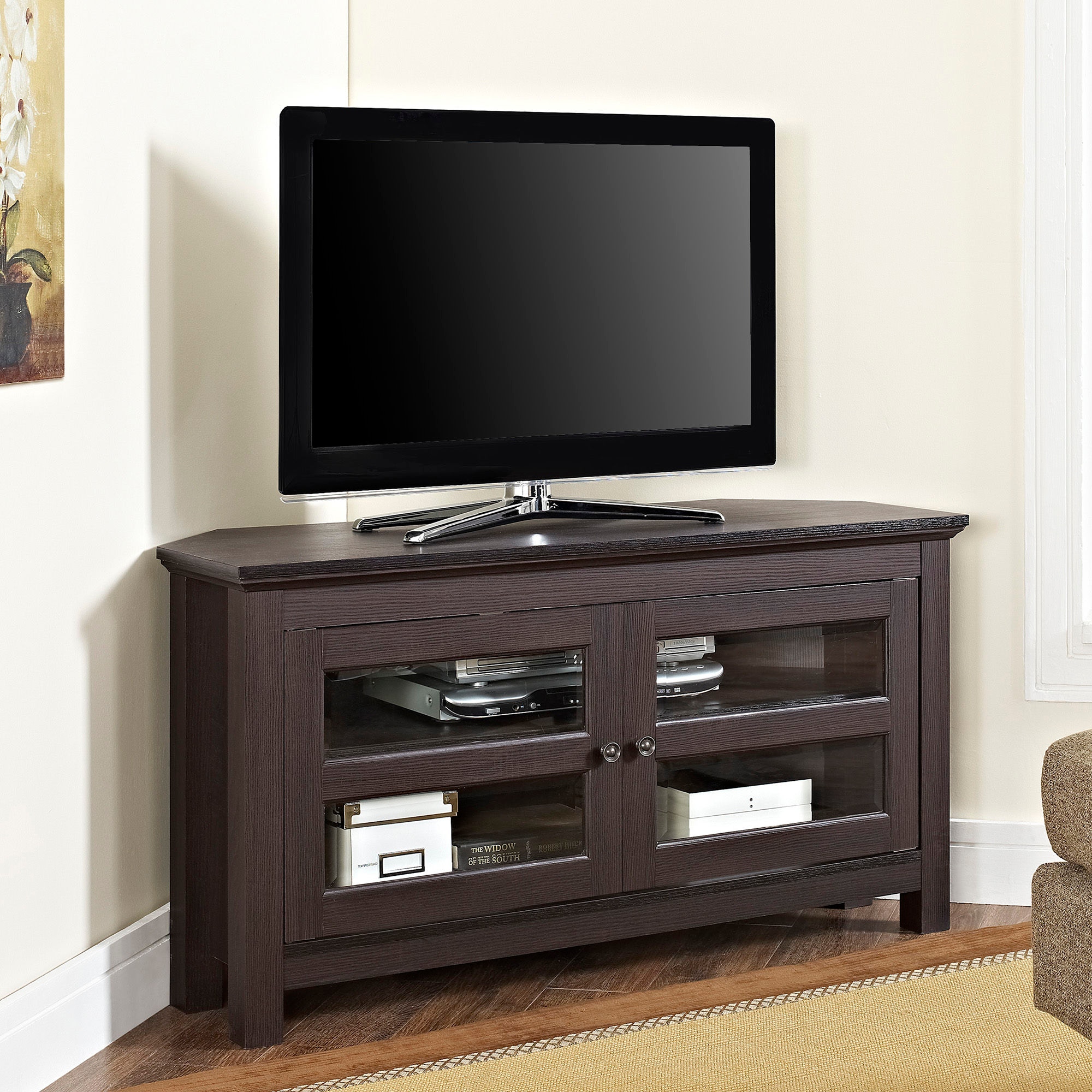 Tv Stand Component Console Display Rack With Storage Cabinet For