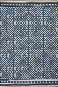 Jaipur Rugs Floor Coverings Flat-Weave Tribal Pattern Wool Blue/Red Area Rug  ( 4x6 ) RUG100181