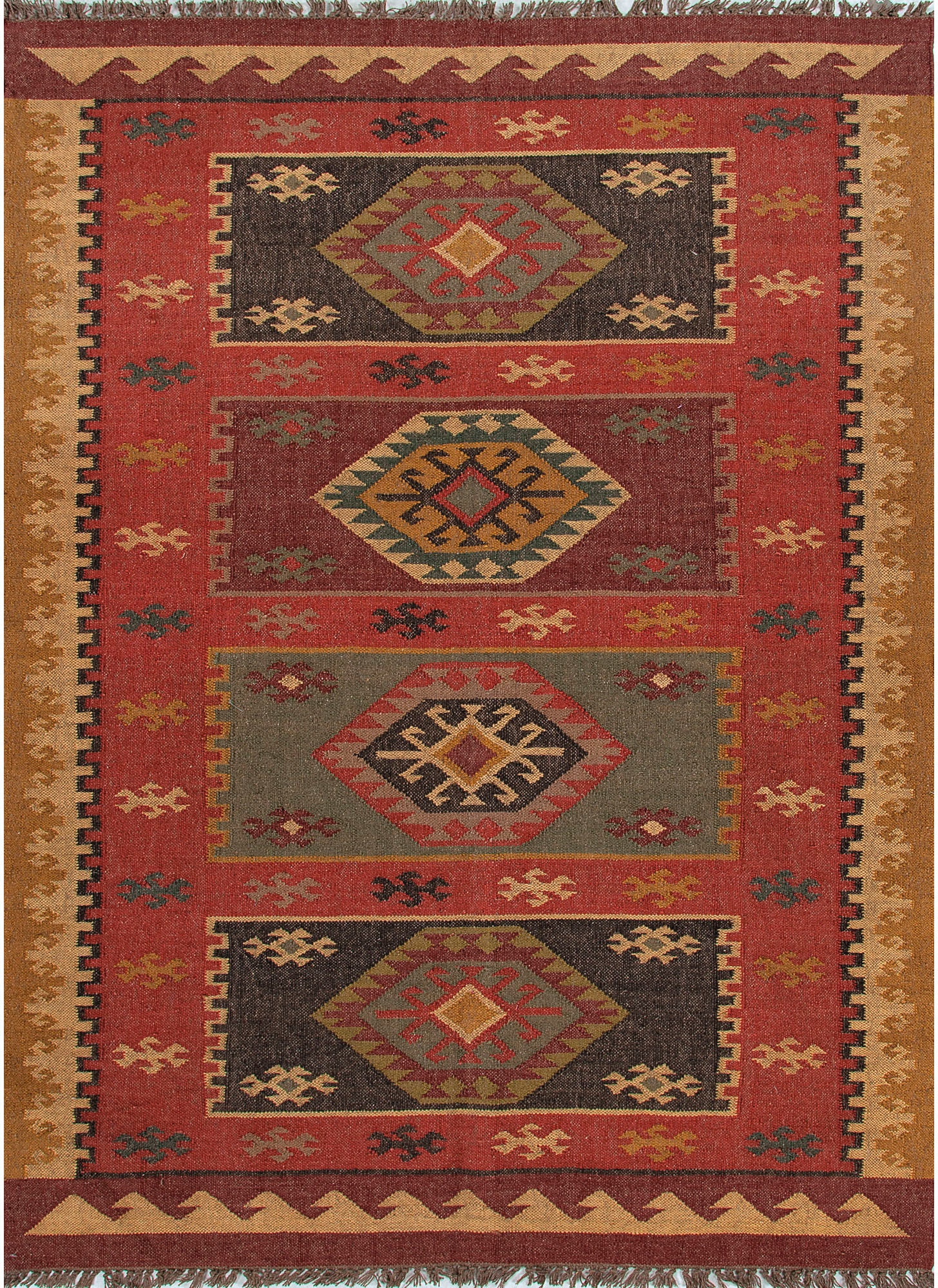 Jaipur Rugs Floor Coverings Flat Weave Tribal Pattern Jute Red