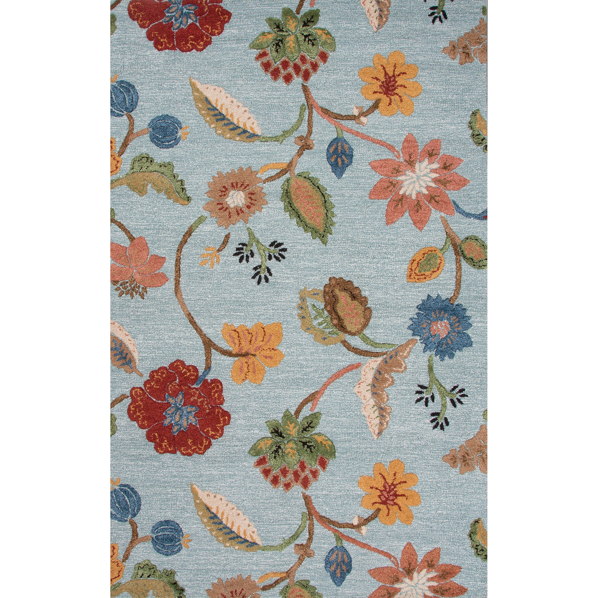 Jaipur Rugs Floor Coverings Jaipur Hand Tufted Floral Pattern Blue Yellows Gold Wool Art Silk