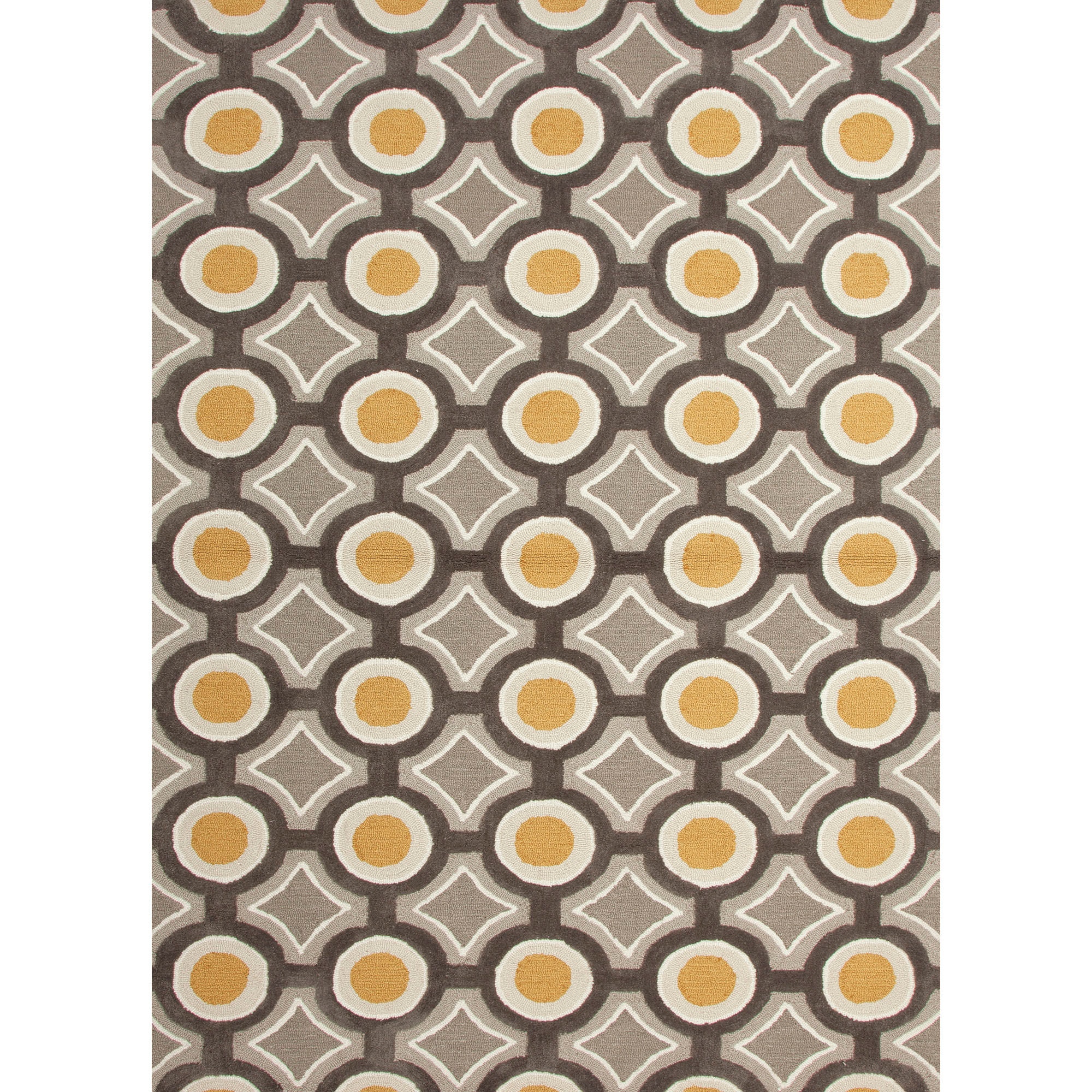 Jaipur Rugs Hand-Tufted Geometric Pattern Polyester Gray/Yellow 