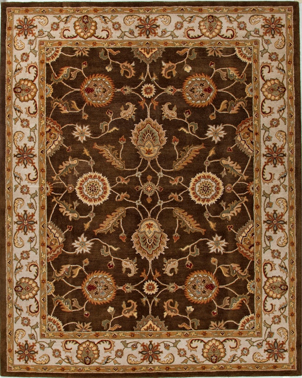 Hand Knotted Jaipur 8' Round Wool Area Rug